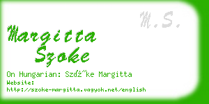 margitta szoke business card